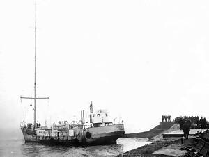 Radio caroline ship on the beack